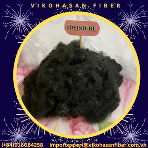 Fibres de polyester recyclées PSF SD, solides et sèches, noires, du fabricant Vikohasan, pour la fabrication de tissus non tissés, de fils de polyester et de géotextiles. - Product Image 3