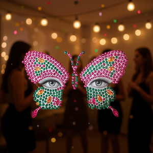 Adesivi per il Viso con Strass Ilan, Design a Farfalla, Glitter Scintillante per Trucco e Decorazione Festa - Product Image 2