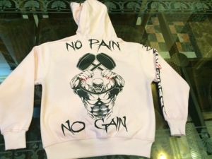 Sweat à capuche zippé en coton épais pour homme, effet délavé et vieilli - Product Image 1