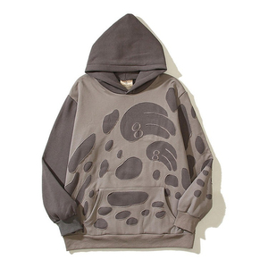 Sweat à capuche zippé pour homme en mélange de coton 100% délavé à l'acide, effet vieilli, broderie, tissu polaire, coupe ample, hiver, service OEM - Product Image 3