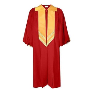 Toghe <span class=keywords><strong>Corali</strong></span> Rosse di Alta Qualità con Bordi Dorati, Abito Lungo Traspirante per Coro, Toghe da Canto, Abbigliamento Clericale per Adulti, Thobes in Vendita - Product Image 1