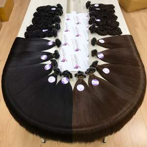 Cheveux humains 100 pour cent cheveux vierges vierge russe longue ligne droite cuticule alignée Double dessiné génie trame Extensions de cheveux - Product Image 2