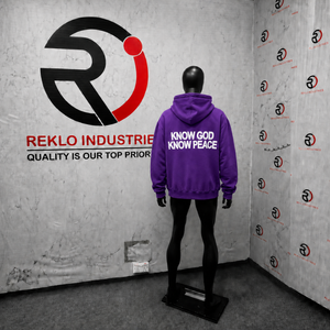 Sudadera con Capucha Gráfica Oversize Unisex Morada 'No God No Peace' Estilo Urbano Casual para Hombre y Mujer, Top con Capucha de Moda Atrevida - Product Image 4