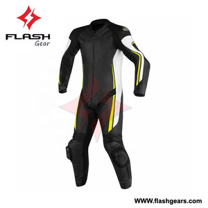 Combinaison de course en cuir pour moto, design personnalisé noir et blanc, combinaison de motard en cuir pour course rapide avec protection premium - Product Image 5