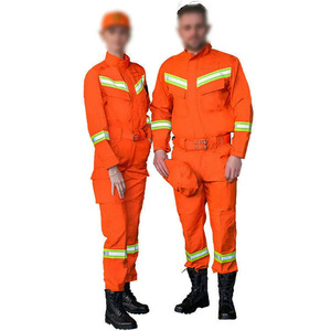 Vêtements réfléchissants à manches longues sur mesure en gros, combinaison de travail réfléchissante orange à haute visibilité avec bandes de sécurité pour hommes - Product Image 2