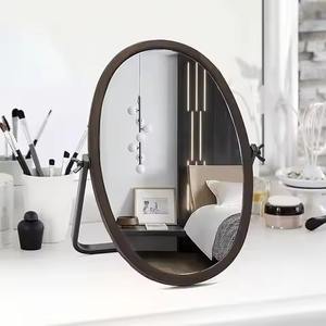 Espejo de maquillaje de metal para encimera con soporte para tocador de baño, espejo cosmético - Product Image 2
