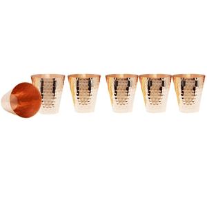 Ensemble de 6 verres à shot en cuivre martelé - 100 ml - Verres à espresso et à tequila en cuivre pur - Verres à Moscow Mule en cuivre faits à la main - Articles de bar en gros - Product Image 1