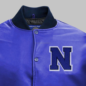 Chaqueta Varsity de alta calidad para hombre y mujer, cuerpo de lana con bordado de chenilla, Mangas de cuero, chaquetas Varsity de Letterman de béisbol personalizadas - Product Image 3