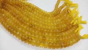 Cuentas Redondas de Ópalo Amarillo Natural de 8 mm con Acabado Liso, Vendidas por Hilo de 8 Pulgadas de Largo, Provenientes de Rajasthan, para la Fabricación de Joyas - Product Image 3