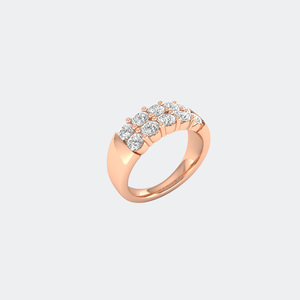 แหวนประดับเพชรทรงกลม 1.55 กะรัต แบบคลัสเตอร์สองแถว - Product Image 3
