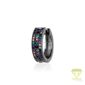 Anillo de Plata de Ley 925 con Diamantes Cultivados en Laboratorio Multicolor, Detalles de Piedras Brillantes, Joyería de Moda de Lujo Premium para Mujer - Product Image 5