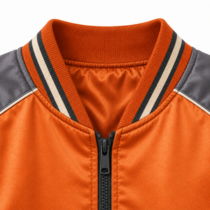 Chaqueta Bomber de Satén Personalizada al por Mayor, Chaqueta Varsity Ligera Unisex, Bordado e Impresión, Proveedor de Ropa Deportiva OEM y ODM - Product Image 3