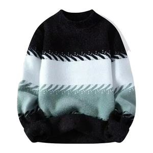 Pulls d'hiver pour hommes à manches longues, respirants, tricotés, 100% coton/laine, motif personnalisable sur le devant, prix de gros - Product Image 1