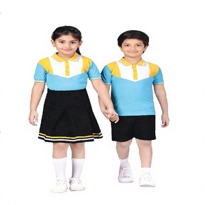 Wholesale Sports Uniform Boys T Shirt With <b>Checks</b> Shorts & Girls T Shirt With <b>Checks</b> <b>Skirts</b> - Product Image 2