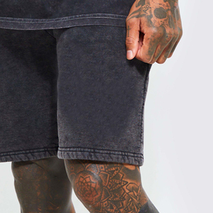 Shorts pour hommes OEM 100% polyester, tissu Oxford uni délavé à l'acide, écologique, anti-plis, séchage rapide, coupe-vent, respirant, taille haute - Product Image 6