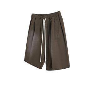 440สั้นผู้ชายวินเทจผ้าคอตตอนฟอกสีความเป็นกรดมีเชือกผูกสำหรับใส่วิ่งแนวสตรีทแวร์ฤดูร้อน - Product Image 4