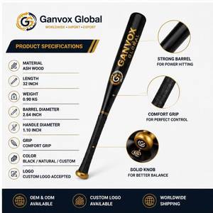 Bate de Béisbol Ganvox Global Premium de Alto Rendimiento, Madera Natural de 32 Pulgadas, Barril de 2.5 Pulgadas, Ligero, de 1 Pieza, para Jugadores Intermedios - Product Image 2
