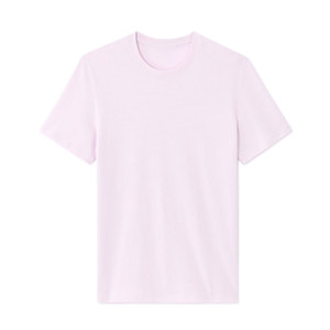Men's Solid Color Short Sleeve O-Neck Cotton T-Shirt Regular Fit Casual Breathable Washed Front Logo Jersey Knitted <b>Light</b> Gray - Product Image 4