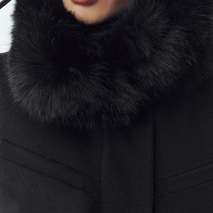 Nouvelle veste en laine pour femme de qualité supérieure, avec garniture en fausse fourrure, mélange de laine, veste d'hiver de luxe, vêtement d'extérieur court, fabricant OEM personnalisé - Product Image 5