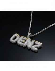 Collar con Colgante de Letra DENZ Personalizado, con Incrustaciones de Moissanita, Estilo Hip Hop para Hombre, en Plata, Oro 10K/14K o Acero Inoxidable - Product Image 2