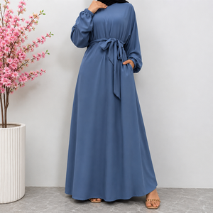Hot Selling Plain Color Closed Abaya Slip <b>Dress</b> with Side Pockets and Elastic Cuff <b>for</b> Muslim Women Best <b>for</b> Daily wear - Product Image 6