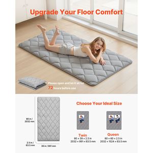 Japanese Tatami Mat Twin Size <b>Foldable</b> Futon <b>Mattress</b> with Fastener Storage Bag 9-Layer Floor Mat Japanese Style <b>Mattresses</b> - Product Image 2