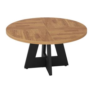 Tavolo da Pranzo Rotondo in Legno Stile Fattoria per Soggiorno e Cucina - Product Image 6