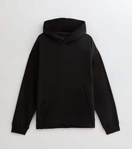 Sweat-shirt à capuche noir pour homme, coupe classique, couleur unie, 100% coton, imprimé personnalisé, sweat-shirt décontracté avec poche avant, vêtement d'automne - Product Image 1