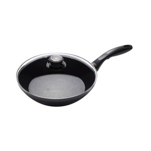 Round Aluminum Frying <b>Pan</b> With Glass Cover Nonstick PTFE Coating For Gas And <b>Induction</b> Cooker Hand Wash Only - Product Image 1
