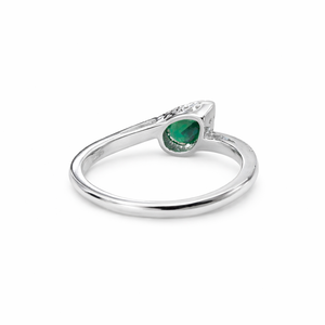 Bague de mariage éternelle en or pur 14 carats avec diamant de culture certifié IGI en forme de poire émeraude, cadeau pour elle - Product Image 2