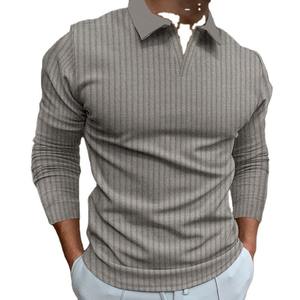 Polo Ligero de Punto 100% Algodón para Hombre, Nuevo Estilo, Camiseta de Punto de Manga Larga de Alta Calidad para Hombre - Product Image 1