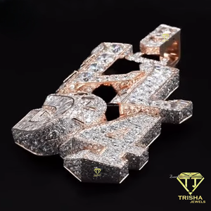 สร้อยคอจี้ตัวอักษรหลายชั้นสุดหรู ประดับเพชรโมอิสซาไนต์ ดีไซน์แบบ Iced Out สไตล์ฮิปฮอป บลิงค์บลิ้งค์ - Product Image 6