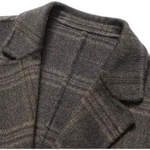 <b>Men's</b> Luxury <b>Double</b>-Sided 100% Wool Mandarin Collar Overcoat Business Casual for Autumn/Winter Thick Long Single Button - Product Image 3