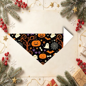 Custom Logo Printed Halloween <b>Pet</b> Bandana Lightweight Breathable Triangular Scarf Holiday Supply - Product Image 4