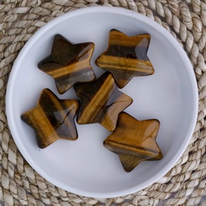 Mini Ciondolo a Forma di Stella Pentagramma in Occhio di <span class=keywords><strong>Tigre</strong></span>, Cristallo Naturale Lucido Intagliato a Mano, Tema Amore per Occasioni Natalizie - Product Image 3