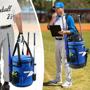 Sac de sport à roulettes multi-compartiments pour équipement de baseball avec poignée, en nylon, grande capacité de rangement 30-40L, idéal pour les voyages d'équipe et les événements en plein air - Product Image 6