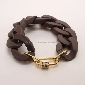 Nuevas pulseras elegantes de resina multicolor, pulseras con dijes de moda a bajo precio para mujeres y niñas, ropa de fiesta, artesanías de India RF - Product Image 6