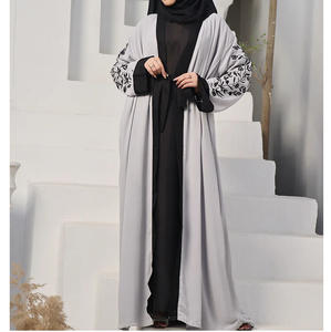 Abaya noire élégante personnalisée en gros, style Dubaï Moyen-Orient, pour l'Aïd et le Ramadan, robe Abaya tendance pour femmes - Product Image 6