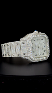 Montre Hip Hop pour homme 41 mm avec diamants Moissanite VVS 1 de qualité supérieure, mouvement automatique à quartz, cadran arabe, montre blanche - Product Image 5