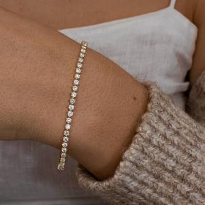 3.00 MM Round Lab Grown Diamond Tennis Bracelet 10K 14K 18K <b>Gold</b> Prong <b>Set</b> Luxury Engagement Wedding Gift Fine Jewelry - Product Image 1