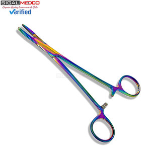 Olsen Hegar Manual Needle Holder Driver 6.5 Inch Multicolor Rainbow <b>Titanium</b> Coating Surgical Hemostat Integrated Scissors - Product Image 5