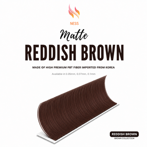 ขนตาปลอม NESS Vegan Natural Long Matte Mocha PBT ขนาด 0.05 มม. 0.07 มม. 0.1 มม. ผลิตด้วยมือ คอลเลคชั่นสีน้ำตาล โฮจิมินห์ซิตี้ - Product Image 2