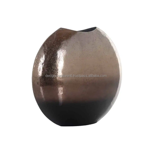 ชุดแจกันอลูมิเนียมลายดอกไม้2ชุดดีไซน์ทันสมัยแจกันตั้งโต๊ะทำจากโลหะสุดหรูสำหรับตกแต่งภายในหม้อโทนสีคู่ - Product Image 3