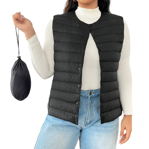new custom design puffer vest gilets waistcoat casual fashion winter woman <b>clothes</b> coat sleeveless jacket women puffer vests - Product Image 1