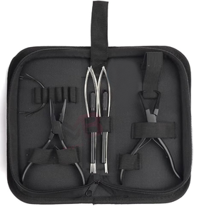 Kit professionnel de pinces pour extensions de cheveux, ensemble d'outils en acier inoxydable pour l'installation et le retrait avec outils à boucle et à crochet, usage commercial - Product Image 2