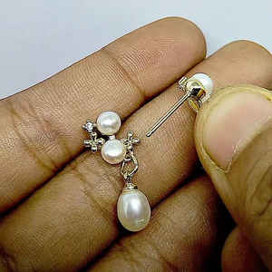 Luxury Freshwater Pearl Drop <b>Earrings</b> for Women <b>Gold</b> Plated Floral <b>Dangle</b> <b>Earrings</b> Elegant Bridal Party Jewelry Wholesale - Product Image 3