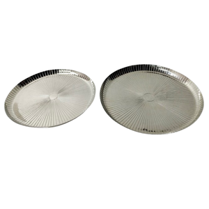 Plateau de service en aluminium, métal nickelé, forme ovale, décoratif, pour servir les aliments, plateau de service, vaisselle, plateaux de service - Product Image 5