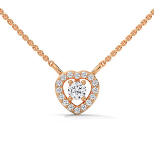 จี้เพชรคลาสสิกสีโรสโกลด์ สร้อยคอเครื่องประดับชั้นดีสำหรับผู้หญิง เหมาะสำหรับใส่ในโอกาสทางการและไม่เป็นทางการ - Product Image 1