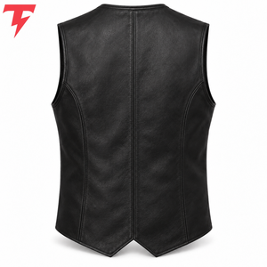 <b>Men's</b> Casual <b>Knit</b> <b>Vest</b> Genuine Leather Shell Pockets Solid Color Windproof Outer Wear <b>Men</b> Leather <b>Vest</b> In Cheap Price - Product Image 5