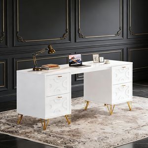 Scrivania Direzionale in Legno con Cassetti Portadocumenti per Ufficio Domestico - Product Image 3